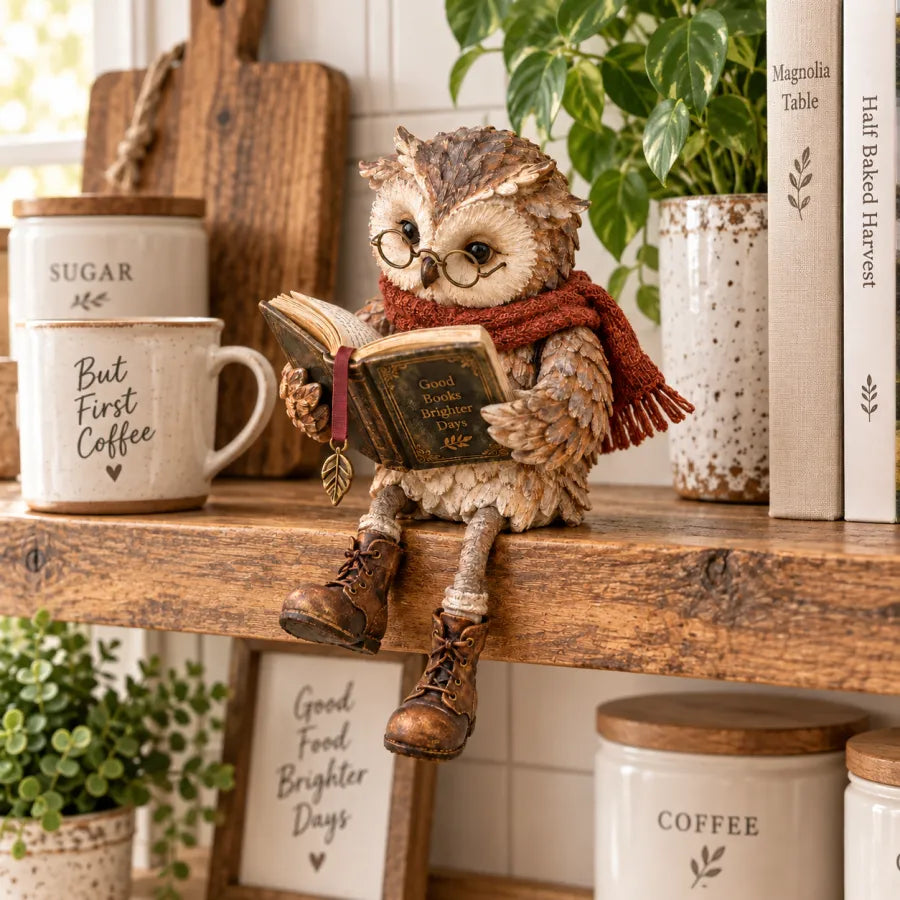 🦉📚 Reading Owl Figurine--a little friend for every quiet chapter
