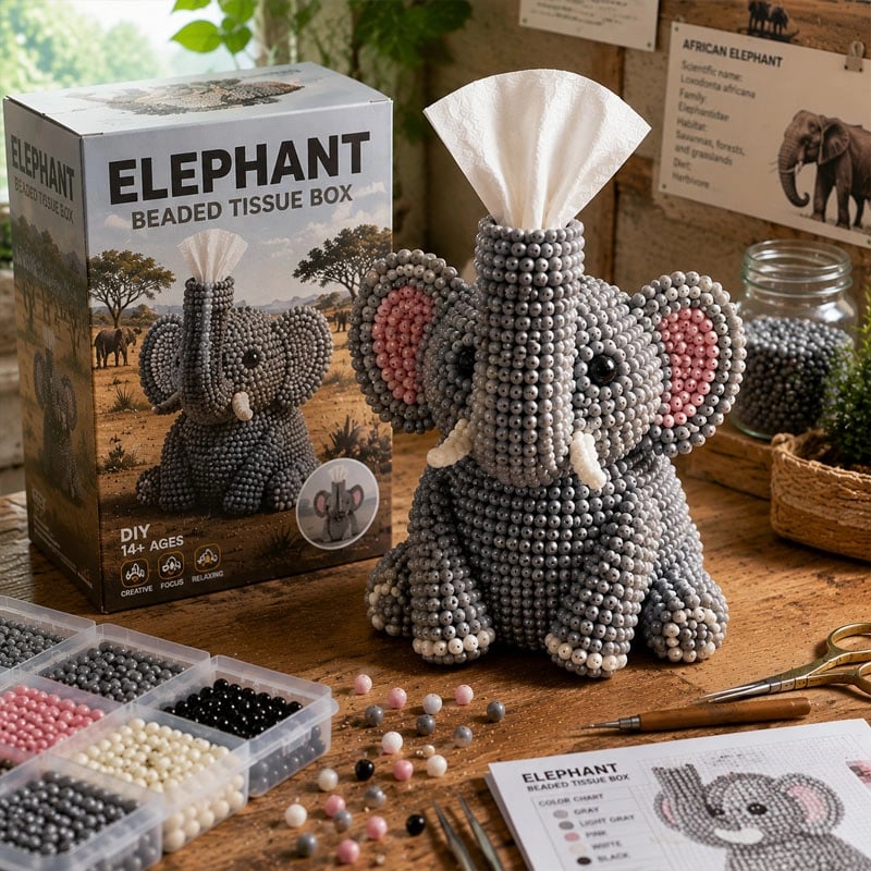 🔥Last Day 50% OFF 🔥THE CUTEST HANDMADE GIFT OF 2026! -- Beaded Animal Tissue Box DIY Kit🎁🦘