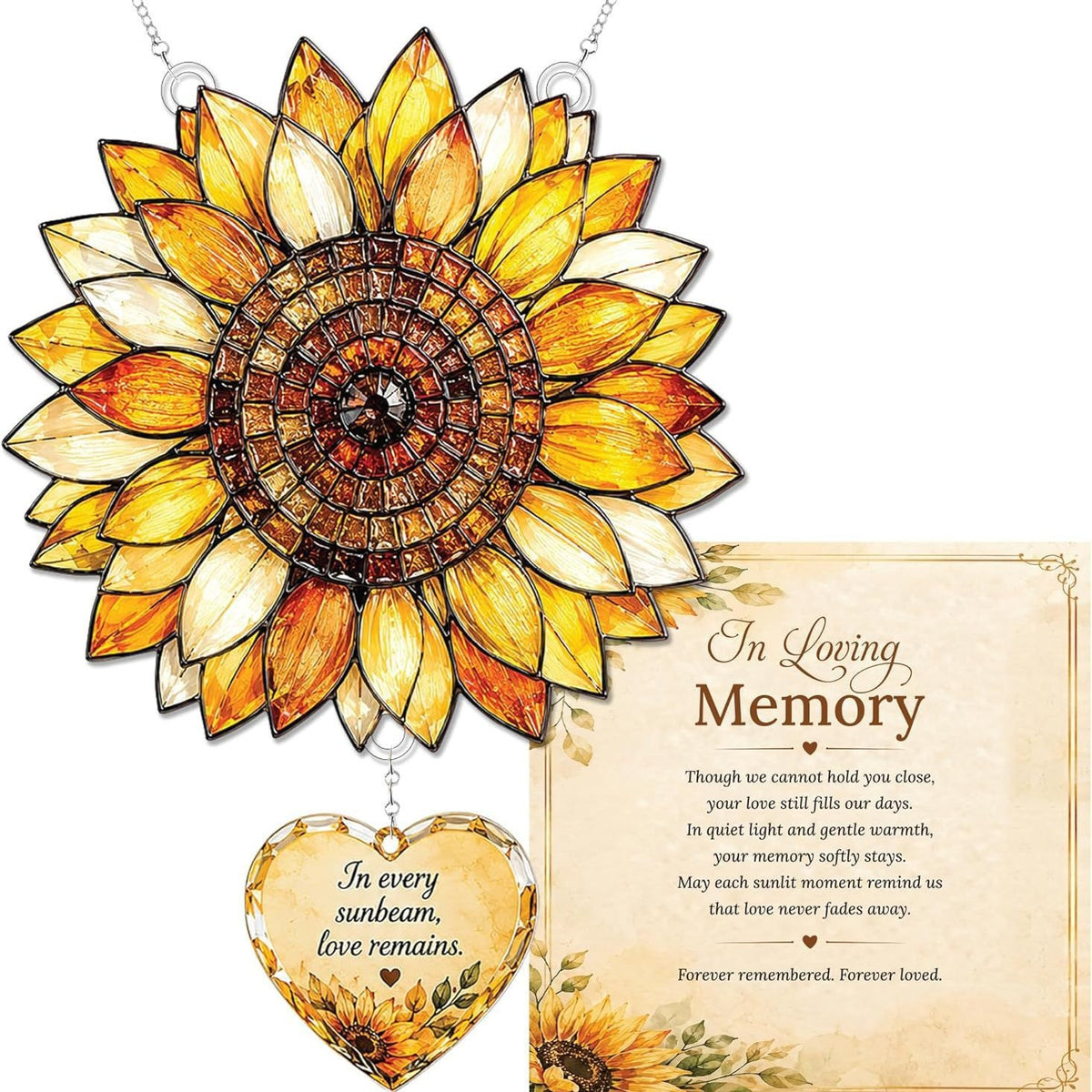 🌈 Inspirational Acrylic Faux Stained-Glass Suncatcher — Window Hanging Decor with Story Card & Gift Box