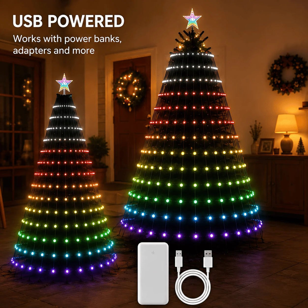 🎄✨ Smart Christmas Tree Waterfall Lights--turn your space into a magical winter wonderland