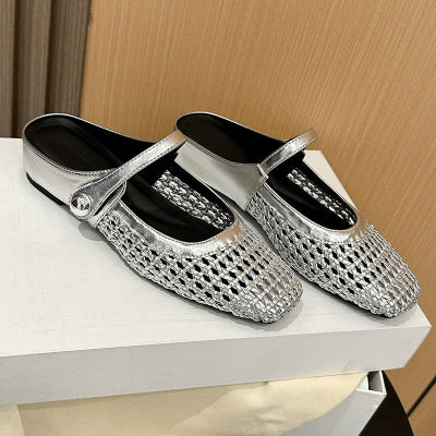 ๐ก45% off!โ๏ธ 2026 New Arrival! Women's Square-Toe Woven Mary Jane Mules ๐