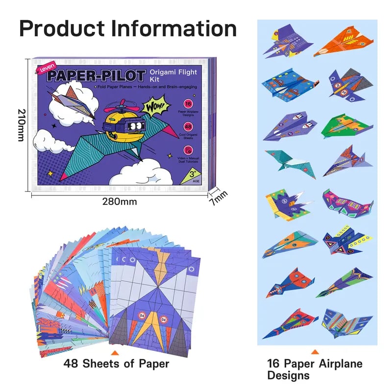 ๐ฉ๏ธ Leven DIY Paper Airplane Book โ Step-by-Step Folding Guide & Activity Craft Book