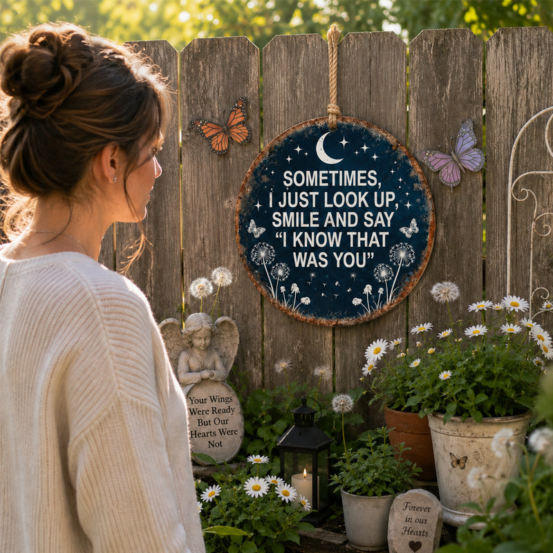 🌙 "I Know That Was You" Memorial Garden Sign — A Gentle Hug for the Soul 🦋