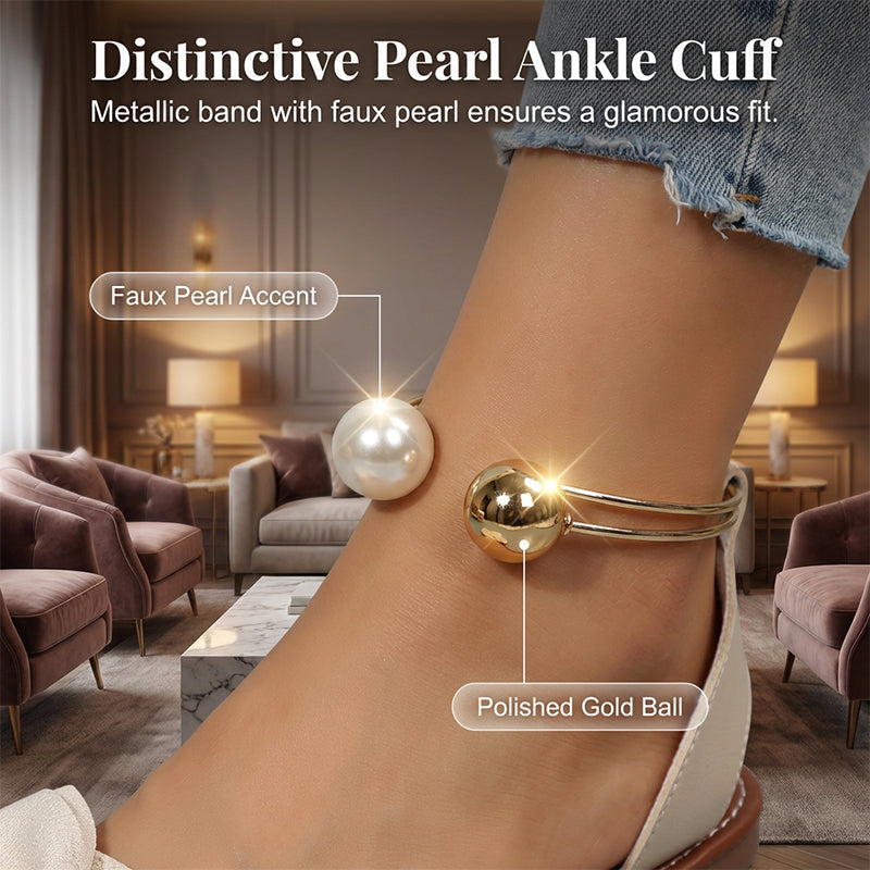 🔥Hot Selling | 👠 Stylish Pearl-colored Sandals With An Ankle Strap