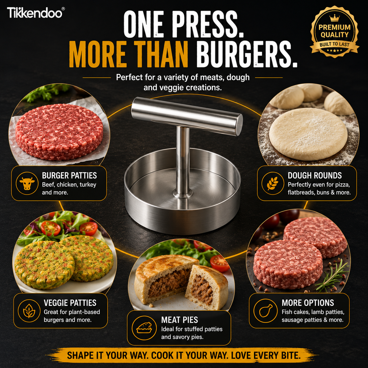🍔⭕ Manual Burger Patty Press — Perfectly Round Patties, Every Single Time