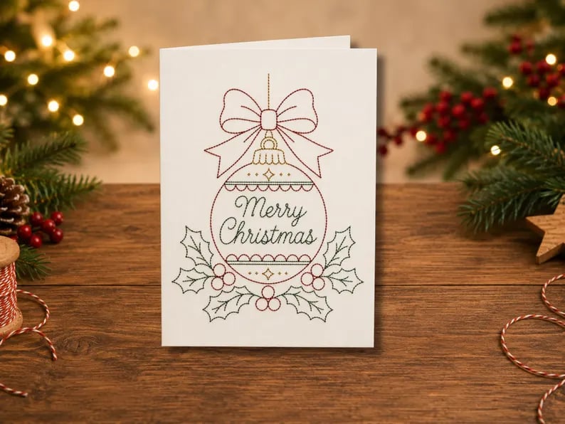 🎄 DIY Christmas Embroidery Card Kit--stitch your own heartfelt Christmas cards🩷