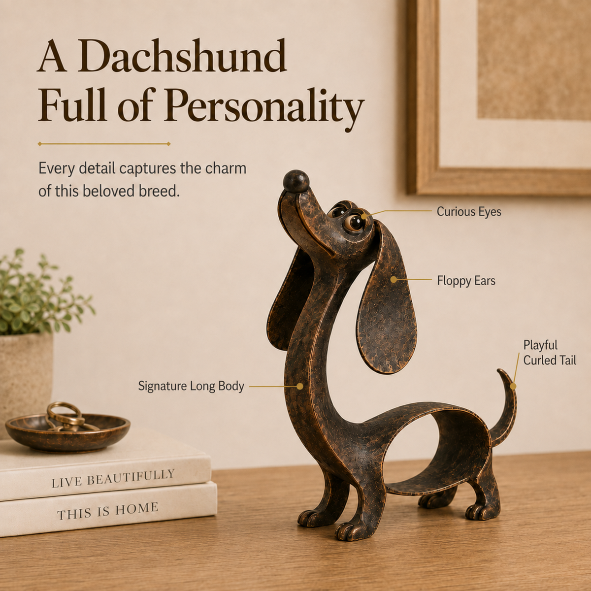 🐾Rustic Dachshund Metal Sculpture