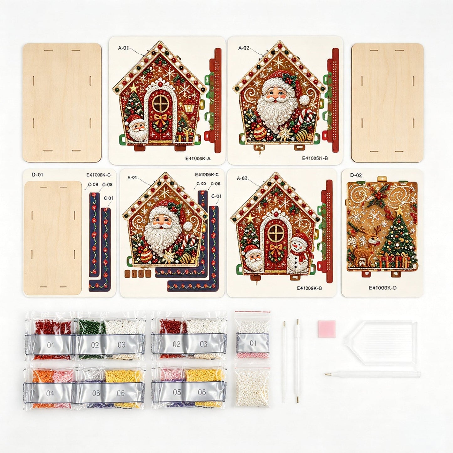 ✨ Christmas Wooden House 3D Diamond Art DIY Kit — Craft Your Own Sparkling Holiday Display! 🎄✨