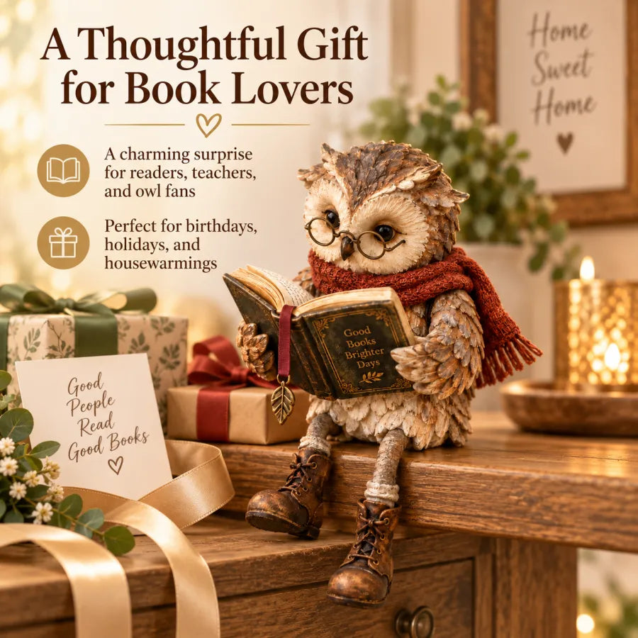 🦉📚 Reading Owl Figurine--a little friend for every quiet chapter