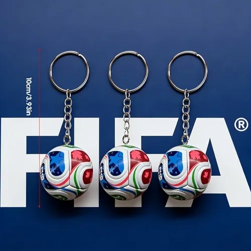 🏆 2026 World Cup 3-in-1 Keychain: Limited Edition Trophy & Soccer Ball Fan Gift! 🇨🇲🇺