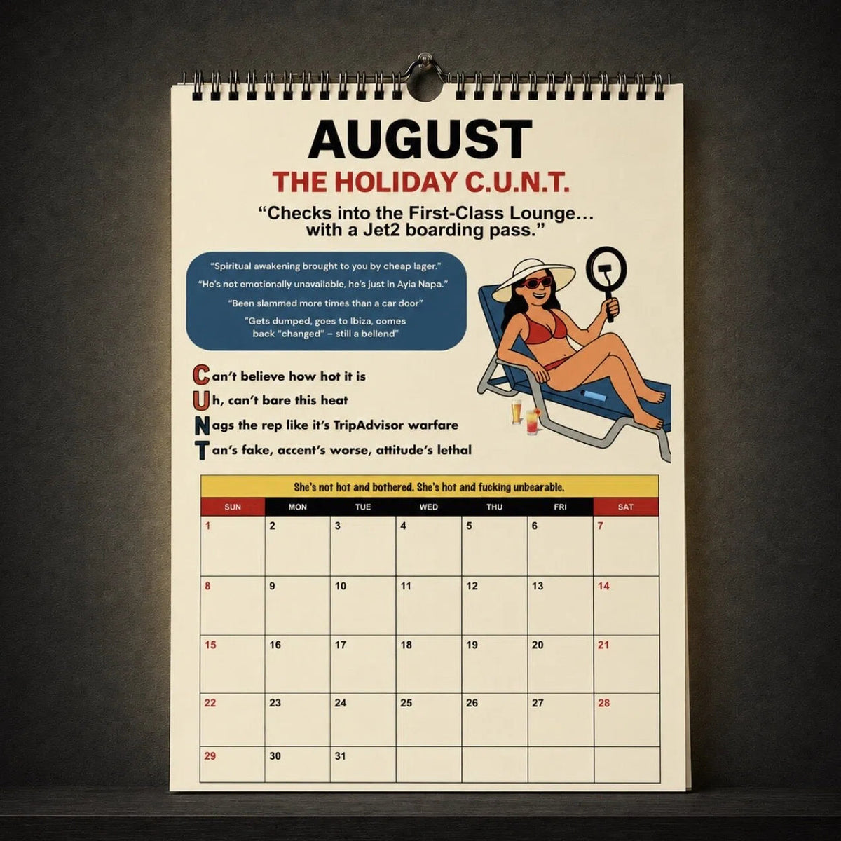 📅😂 2027 "C.U.N.T." Wall Calendar — 365 days of brutal honesty and unfiltered laughs