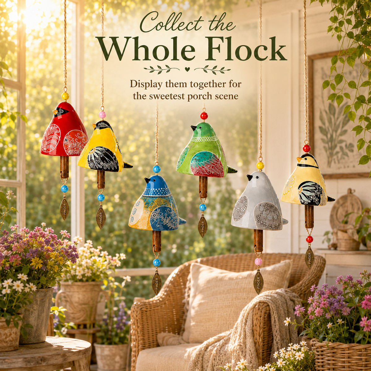 🐦🎨 Garden Songbird Wind Chime--a touch of colour and song for porch and garden