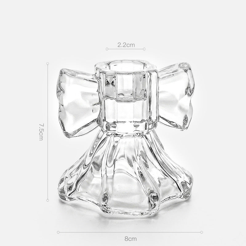 🕯️🎀 Crystal Bow Candle Holder — Romantic Table Deco