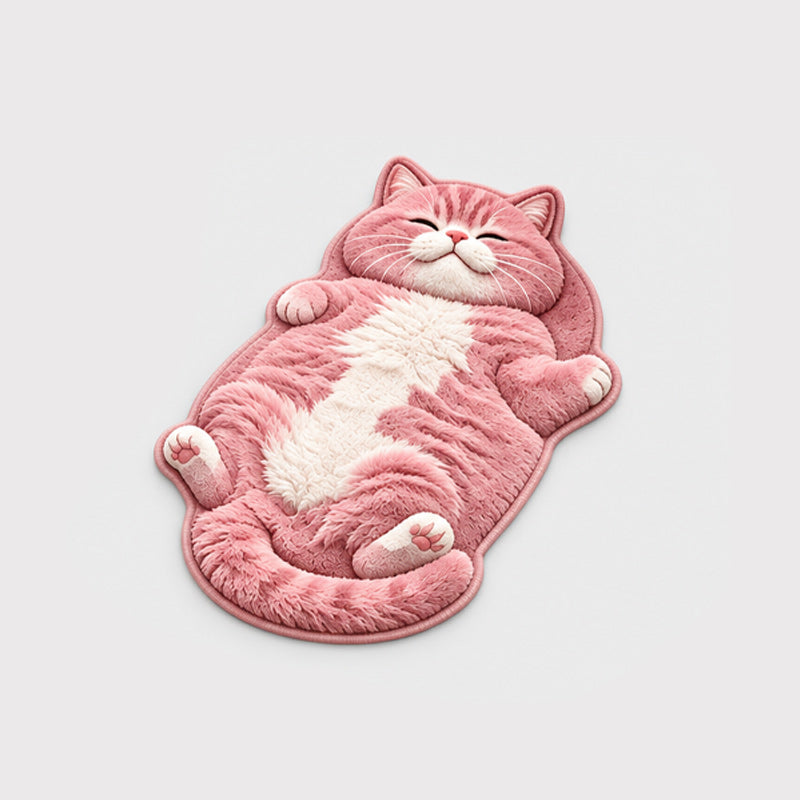 🐱 Cat-Shaped Absorbent Floor Mat – A Sleepy Cat Welcome for Your Doorway or Bedside