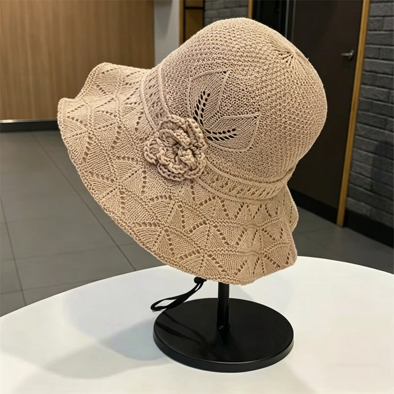 ✨A combination of style and breathability--🌸Floral pattern perforated bucket hat