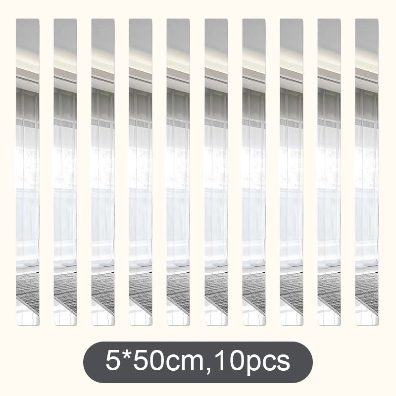 ✨ Long Strip Mirror Wall Stickers: Modern Peel-&-Stick Reflective Decor! 🪞