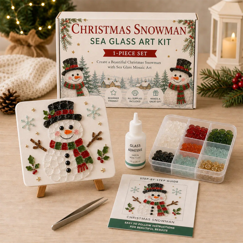 🎄DIY Winter Sea Glass Art Craft Kit – Festive Holiday Designs! ✨