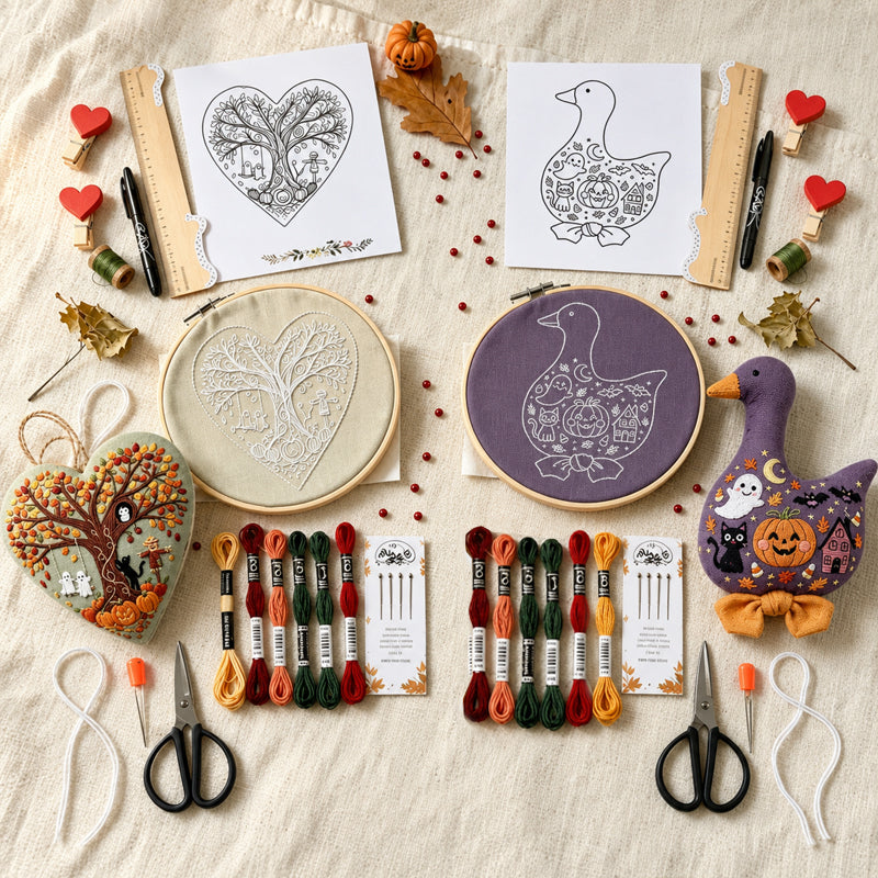 🎃Enchanting Autumn & Halloween Embroidery Kits 🎃✨