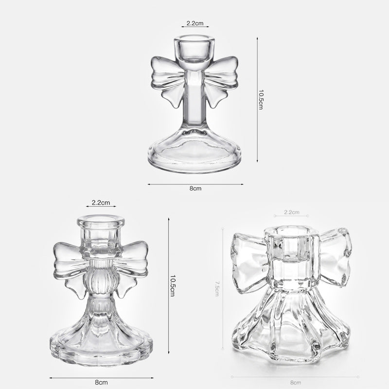 🕯️🎀 Crystal Bow Candle Holder — Romantic Table Deco