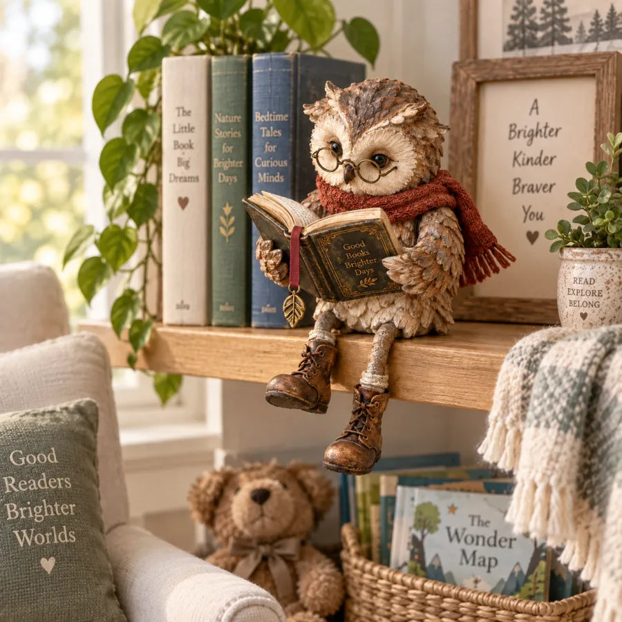 🦉📚 Reading Owl Figurine--a little friend for every quiet chapter