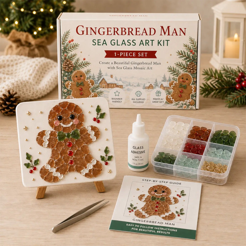 🎄DIY Winter Sea Glass Art Craft Kit – Festive Holiday Designs! ✨