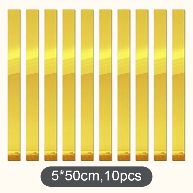 ✨ Long Strip Mirror Wall Stickers: Modern Peel-&-Stick Reflective Decor! 🪞