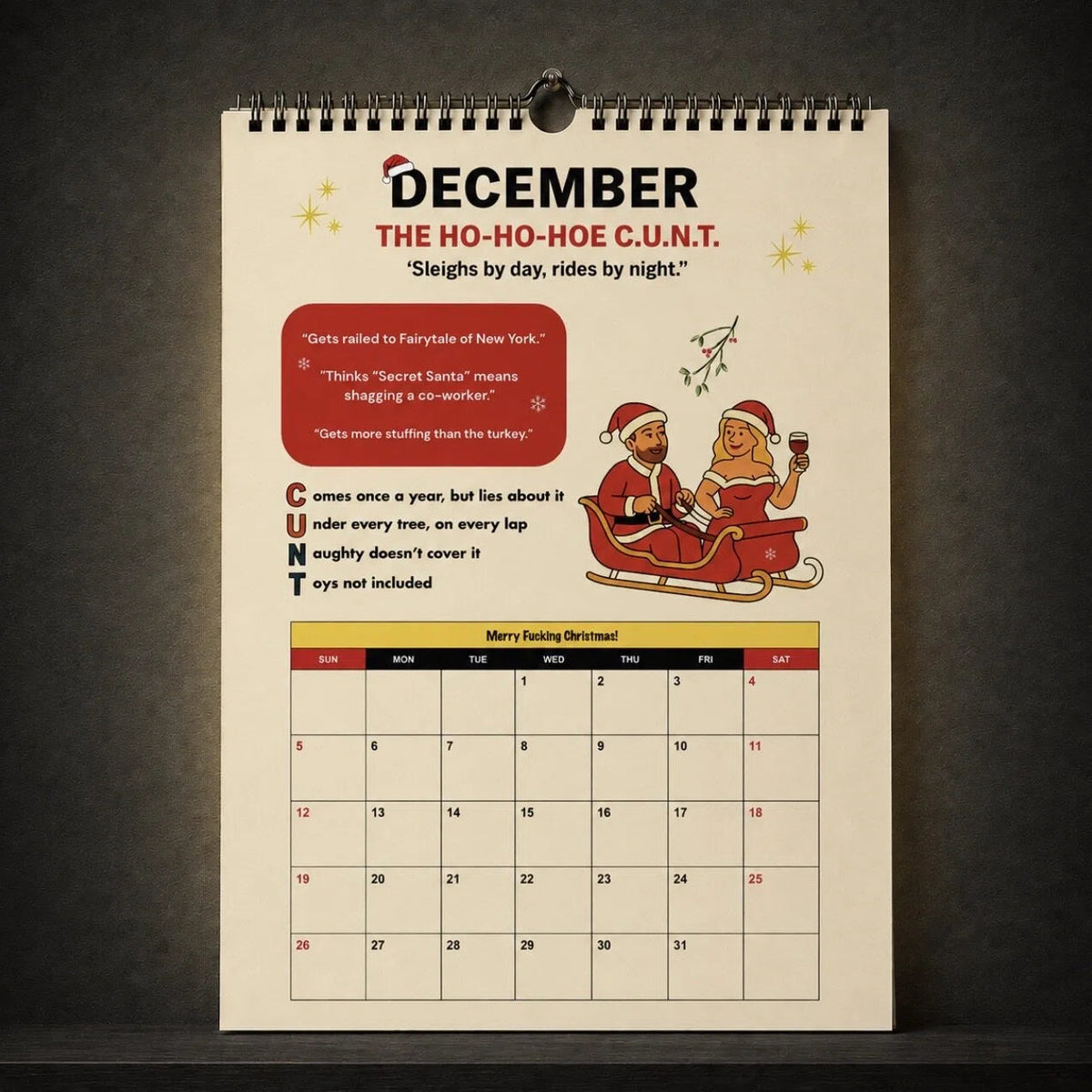 📅😂 2027 "C.U.N.T." Wall Calendar — 365 days of brutal honesty and unfiltered laughs
