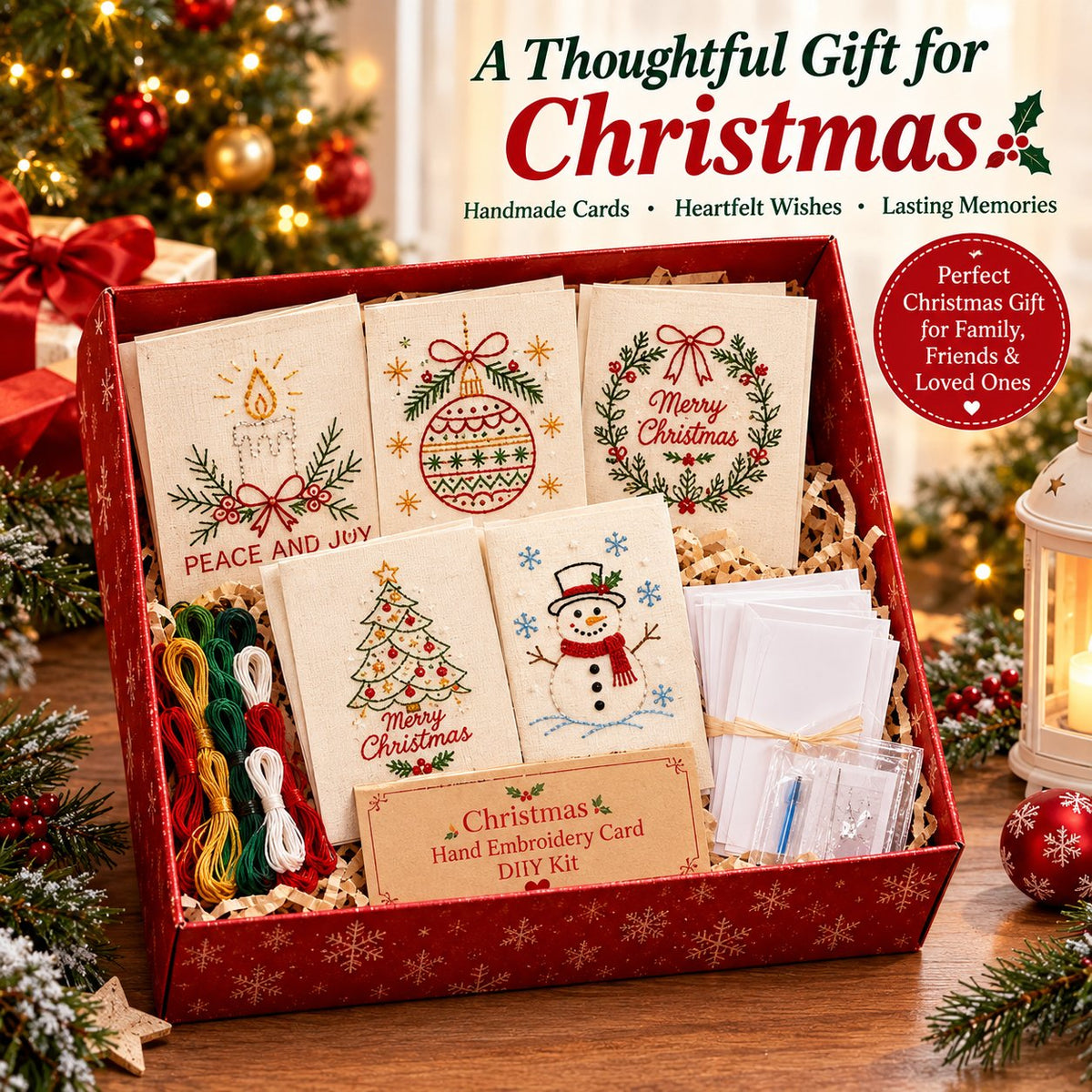 🎄 DIY Christmas Embroidery Card Kit--stitch your own heartfelt Christmas cards🩷