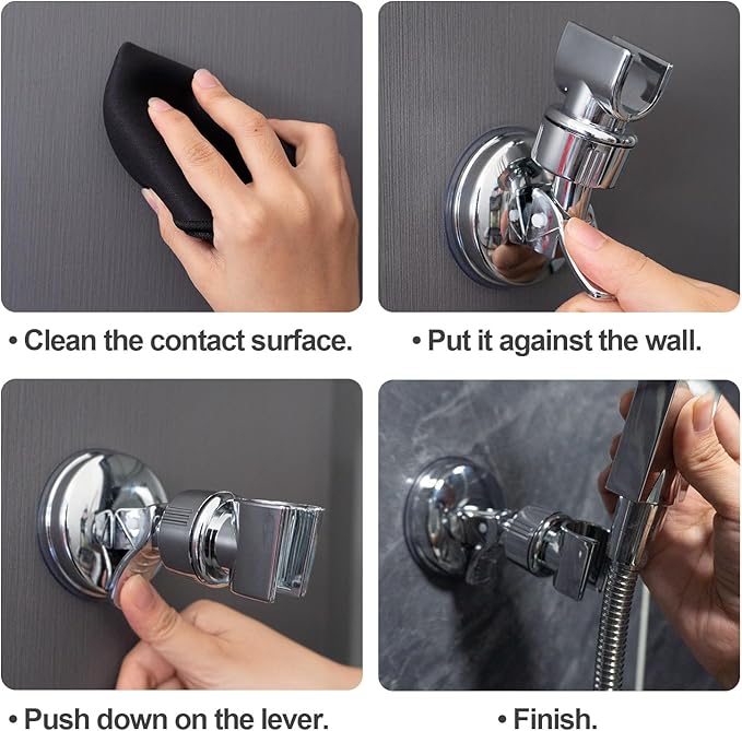 ✨Place Your Shower Head Exactly Where You Need It Drill-Free! 🚿
