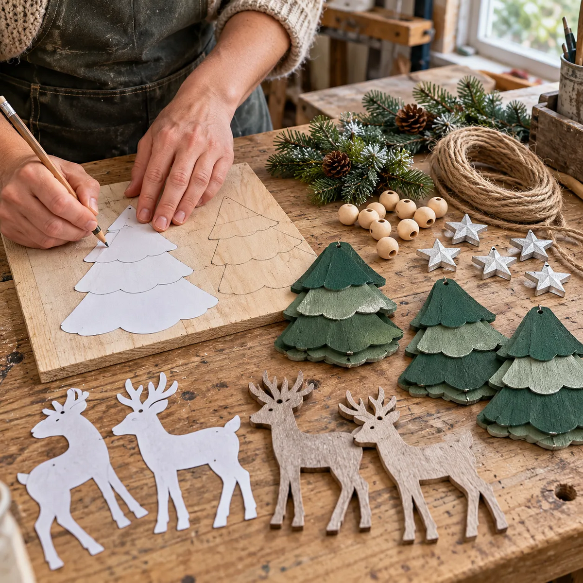🎄💫Lighted Woodland Christmas Garland
