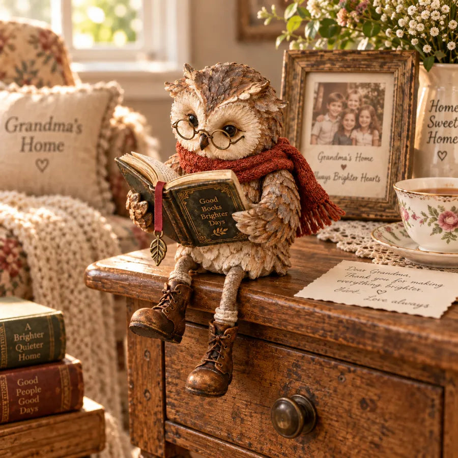 🦉📚 Reading Owl Figurine--a little friend for every quiet chapter