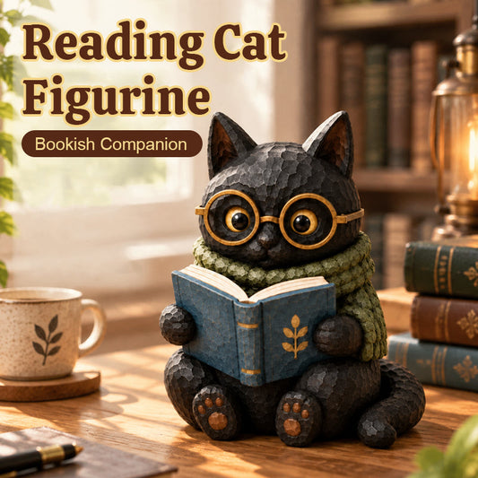 🐱📚Reading Cat Figurine – Always Time for One More Chapter