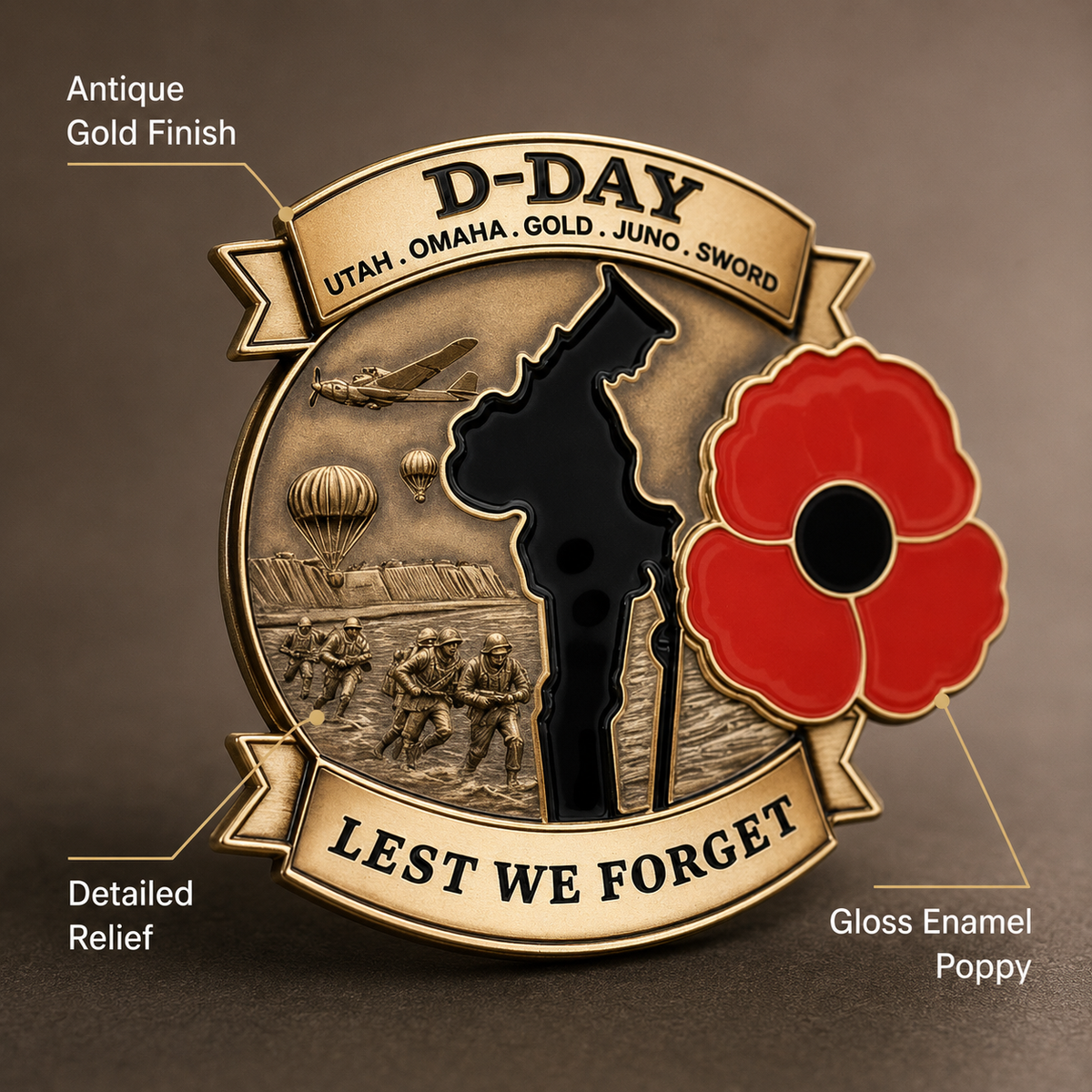 🌸Limited Edition D-DAY 80th Anniversary Commemorative Brooch