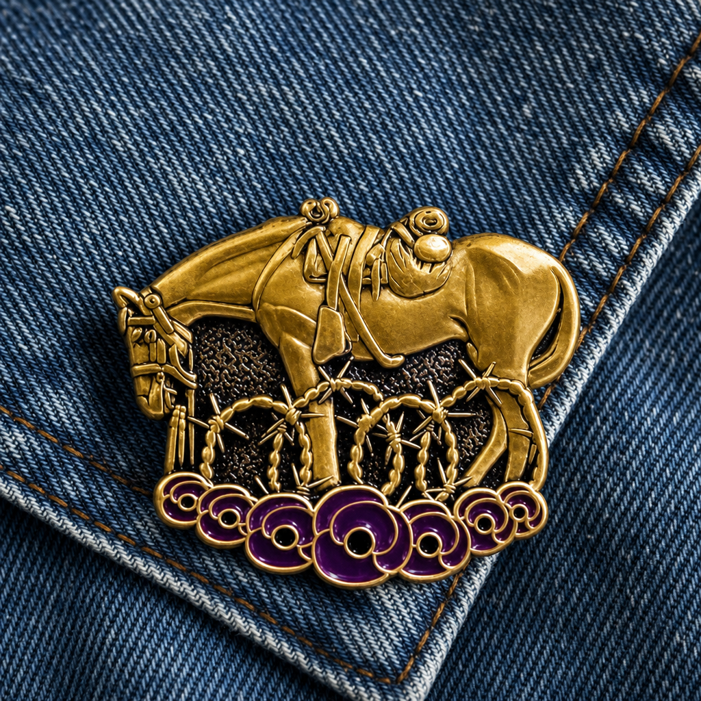 🐴💜 War Horse Remembered Brooch — Honour the Silent Heroes Who Served