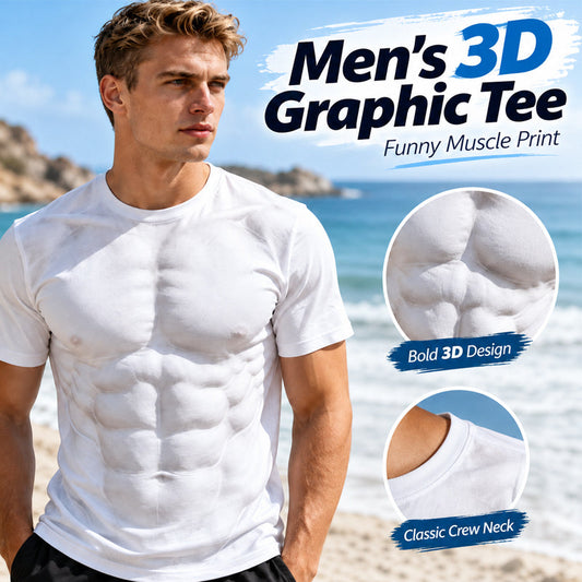 😂Funny Muscle Print T-Shirt – 3D Six-Pack Abs Tee, Hilarious Novelty Gift for Men🎁