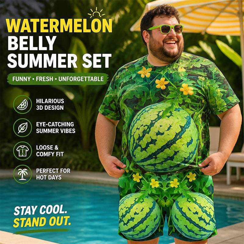 🍉🌿 Bold, Juicy & Full of Personality — Watermelon Print T-Shirt Set