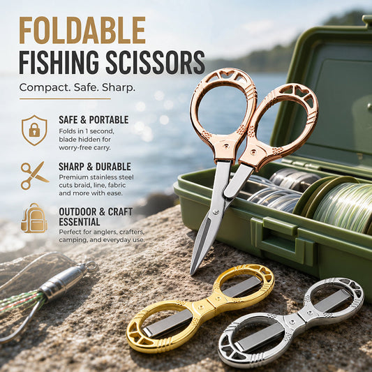 ✂️Portable stainless steel folding scissors in the shape of a kissing fish 🐟