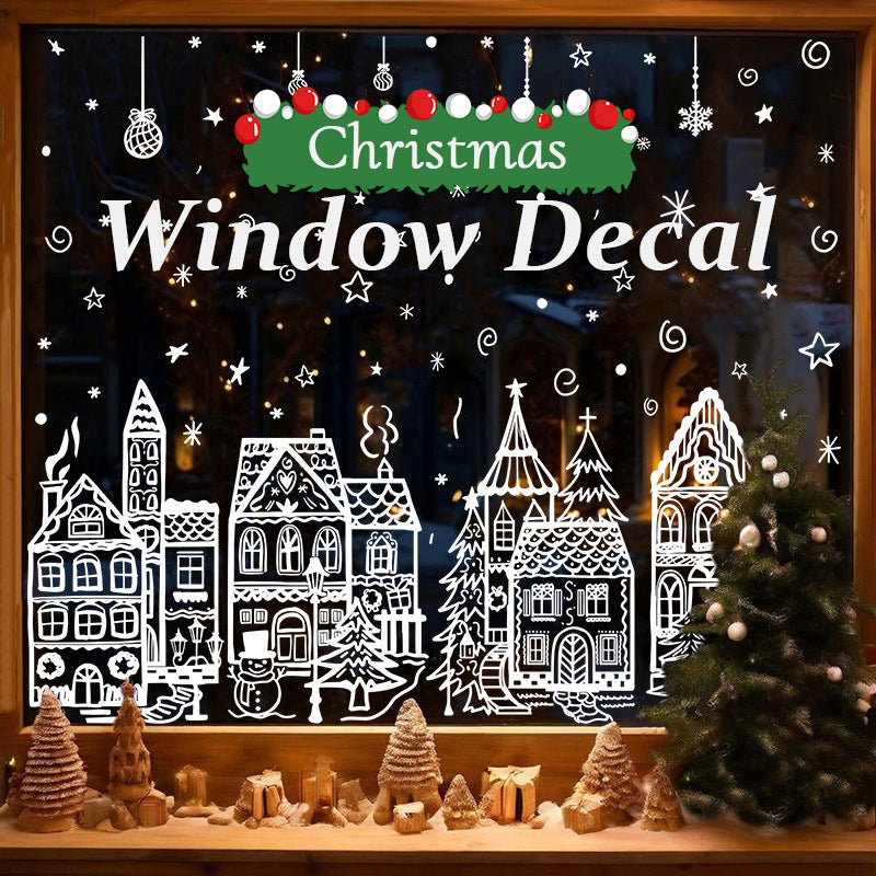 ❄️ Christmas Village Window Decals – A Touch of Holiday Magic for Bare Glass