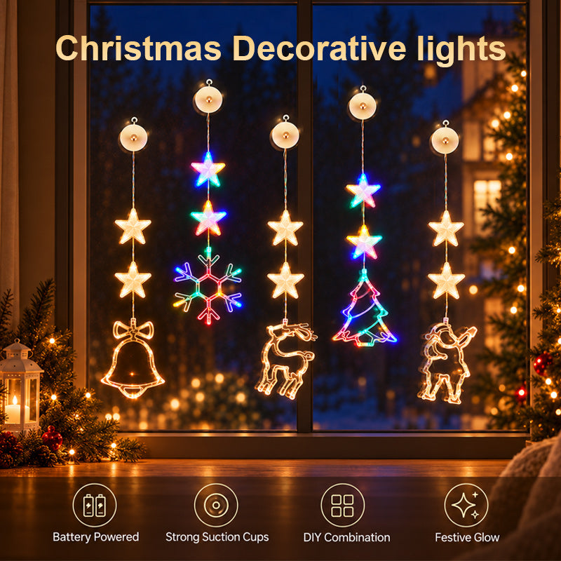 ✨❄️Christmas LED Suction Cup Window Lights – Cordless & Damage-Free Holiday Glow