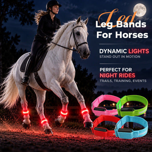 🐎 LED Bands for Horses – Set of 4 | Safety Lights for Nighttime Riding ✨