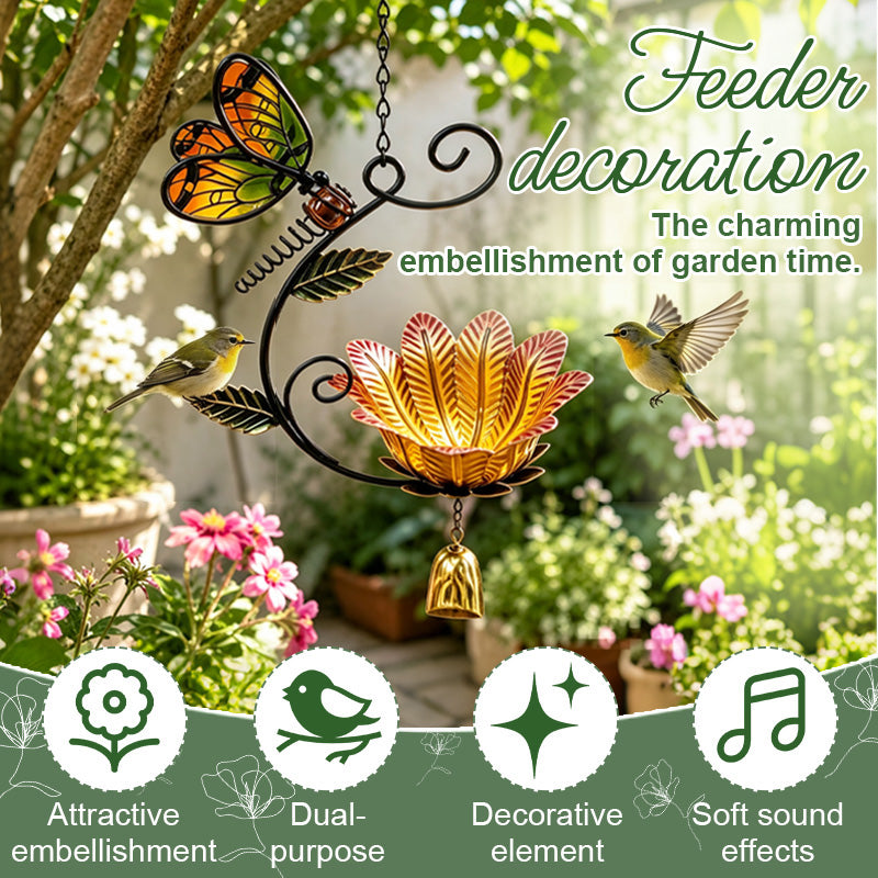 🦋🌼 Butterfly & Flower Bell Feeder — a charming accent for garden moments