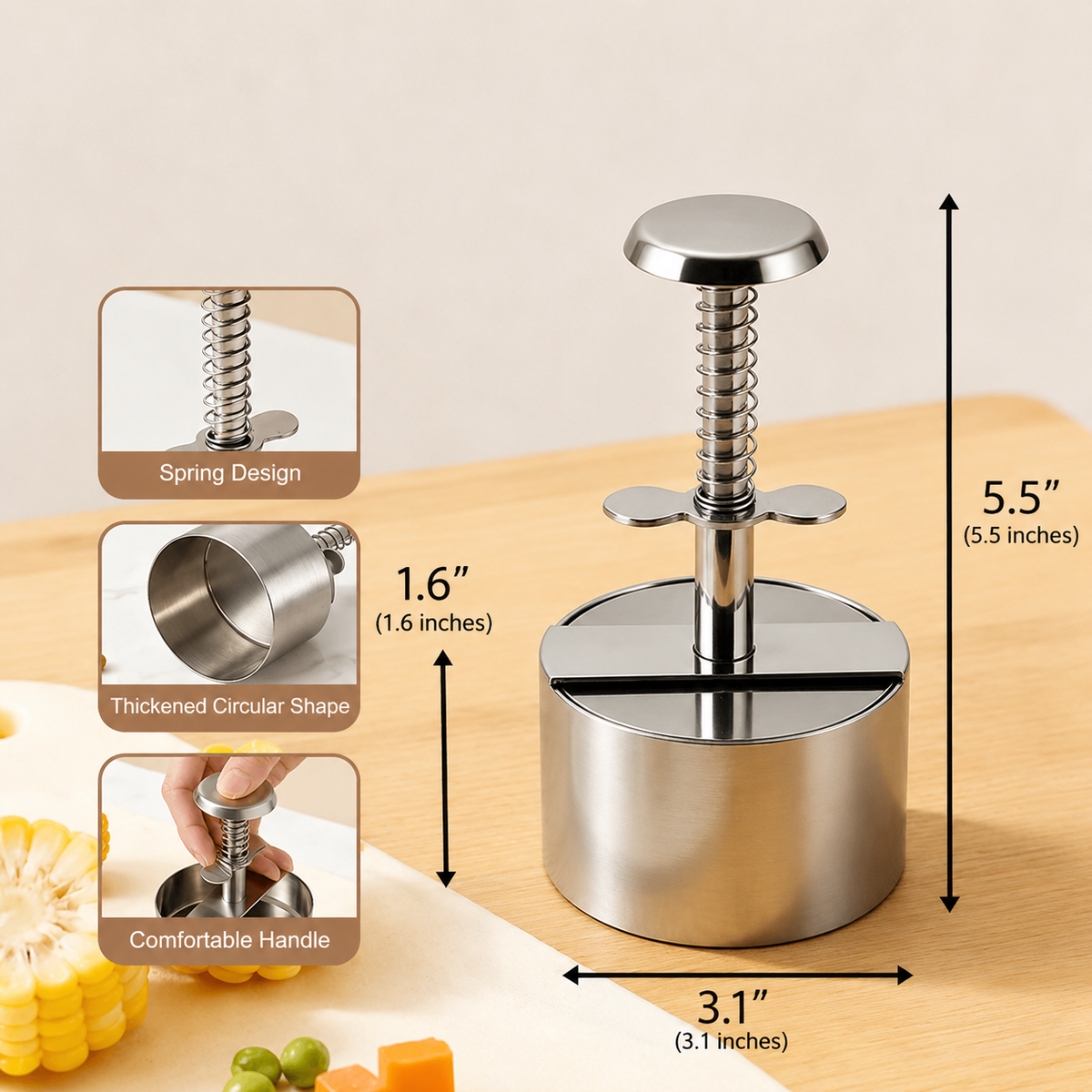 🍔 Stainless Steel Burger Press | Make Perfect Even Patties Easily