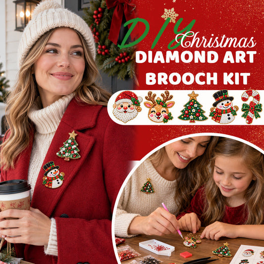 🎄💎 DIY Christmas Diamond Painting Brooch Kit--create your own sparkling holiday brooch