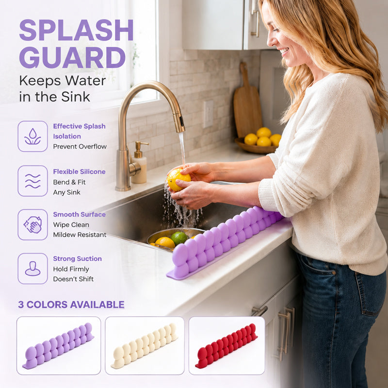 🏡Flexible Silicone Sink Splash Guard – Keep Your Worktops Dry & Splash-Free! 💧✨