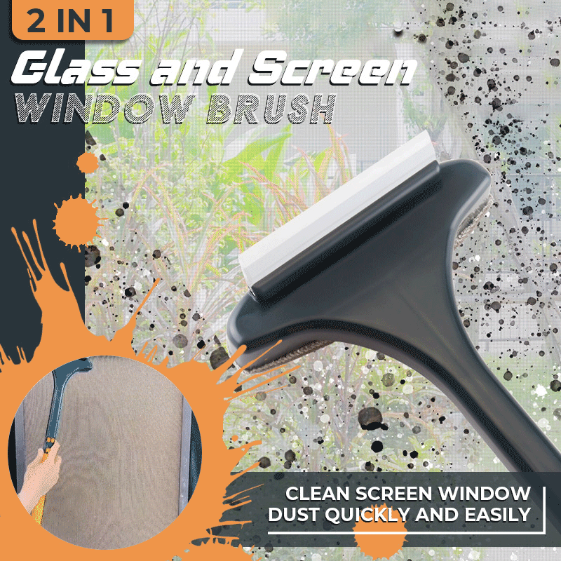 ✨Shiny Windows and Screens in Half the Time! 🪟2 in 1 Glass and Screen Window Brush