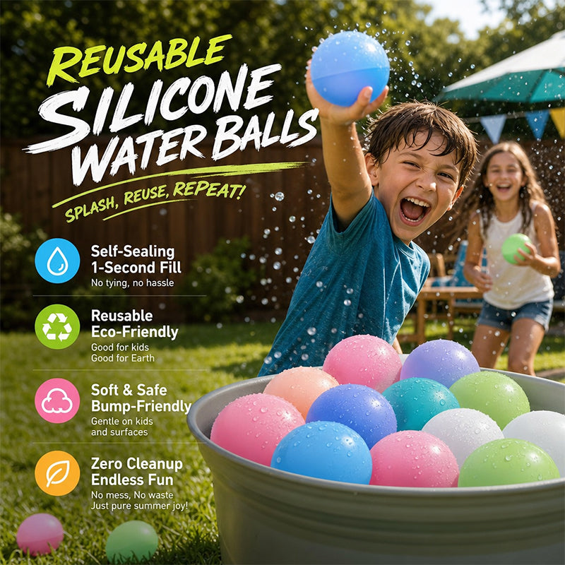 💦Dunk, Throw, Repeat🎈 Reusable Self-Sealing Water Balloon