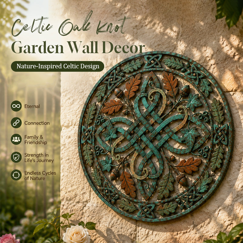 🍃🌿 Celtic Oak Knot Garden Wall Decor — a timeless symbol of heritage and nature for your outdoor space