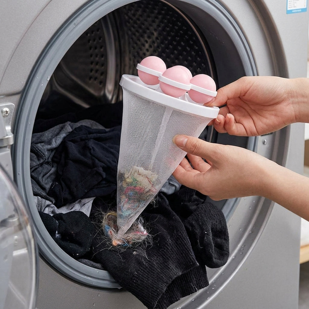 🔥BUY 1 - GET 2 FREE! ✨ Washing Machine Filter Bag - Catches Pet Hair, Prevents Tangles, Reusable 🧼🐾