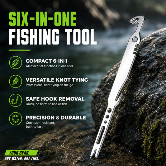 🎣Multi-functional 6-in-1 Fishing Knotter & Hook Remover Tool