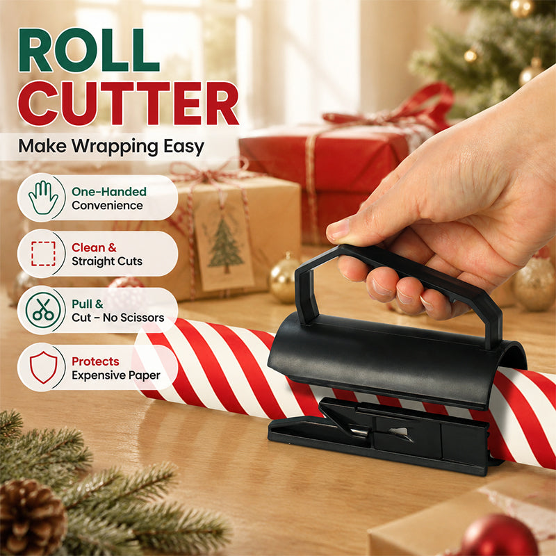 🎁 Portable Roll Wrapping Paper Cutter — Clean, straight cuts in seconds! ✨✂️